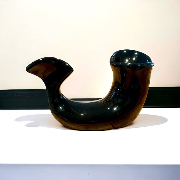VTG Black Whale Sculpture Vohann Of California Abstract| MCM| Ceramic - Picture 1 of 9